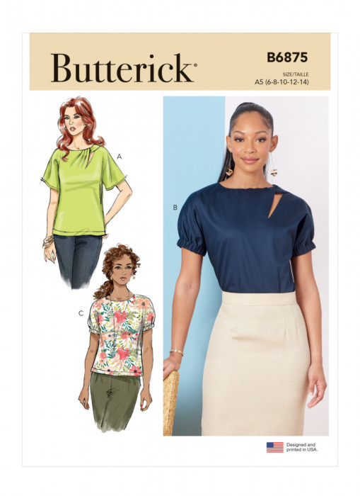 B6875 Butterick Schnittmuster Blusenshirt