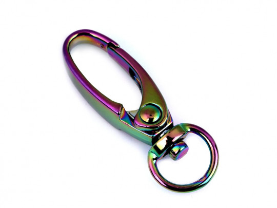 Regenbogenkarabiner mit Rundoese 9mm