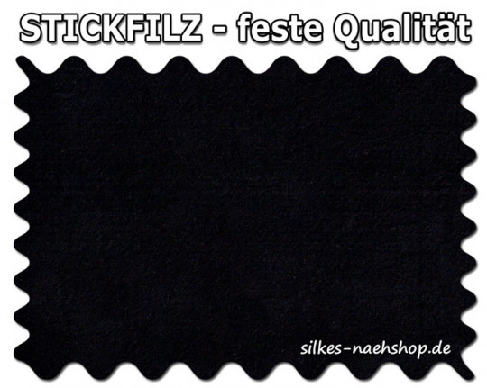 Stickfilz waschbar fest 1mm - schwarz - 20cmx90cm