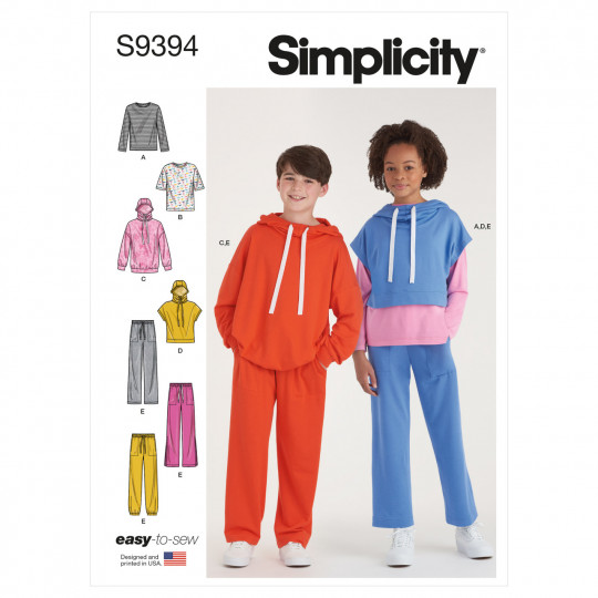 9394 Simplicity Schnittmuster Kinder-Freizeitkombination EASY!