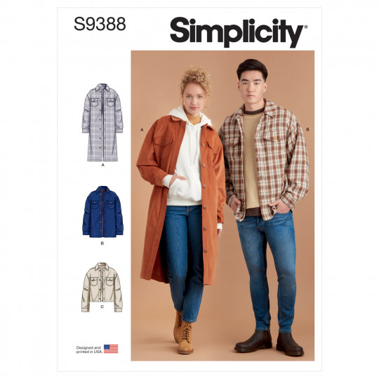 9388 Simplicity Schnittmuster Mantel Jacke