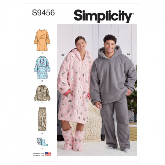 9456 Simplicity Schnittmuster oversized Hoodies Hose Booties