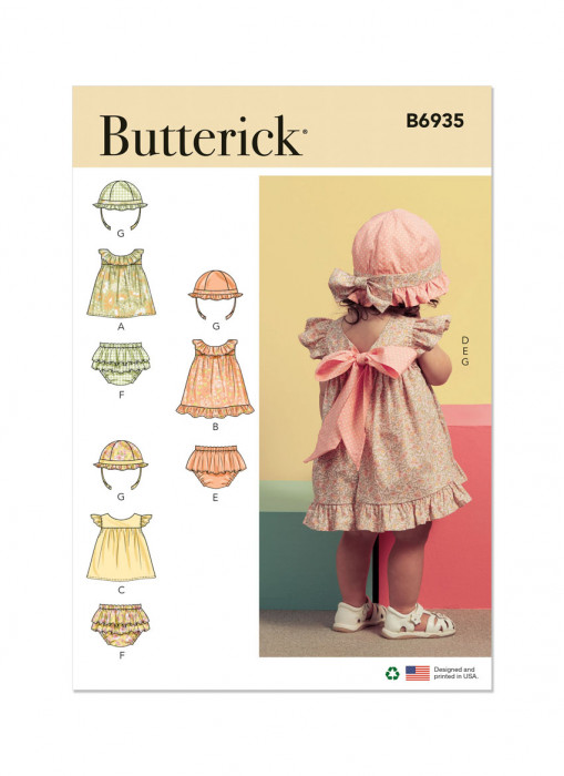 B6935 Butterick Schnittmuster Baby-Kombination