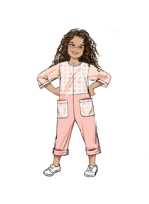 B6937 Butterick Schnittmuster Kinderkleid Kinderoverall