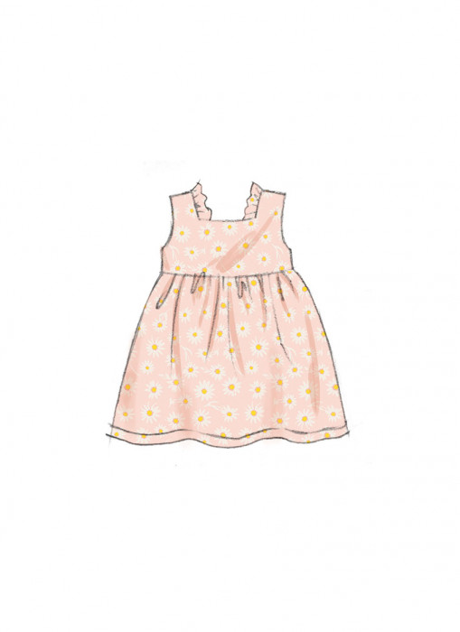 B6950 Butterick Schnittmuster Baby-Kombination für Mädchen