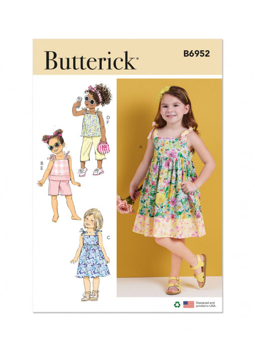 B6952 Butterick Schnittmuster Mädchen-Kombination