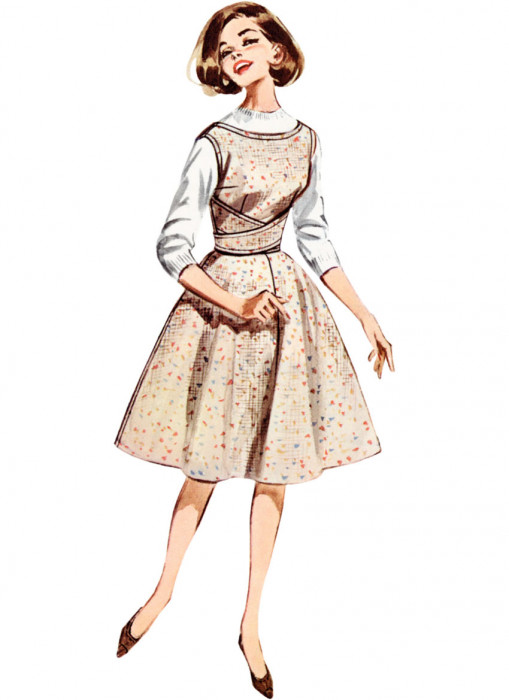 B6955 Butterick Schnittmuster Retro-Kleid 60er Jahre