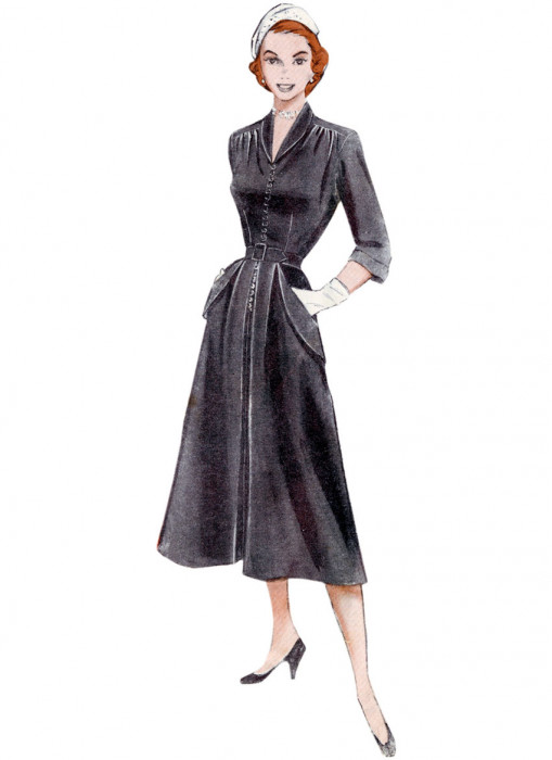 B6956 Butterick Schnittmuster Vintage-Kleid 50er Jahre