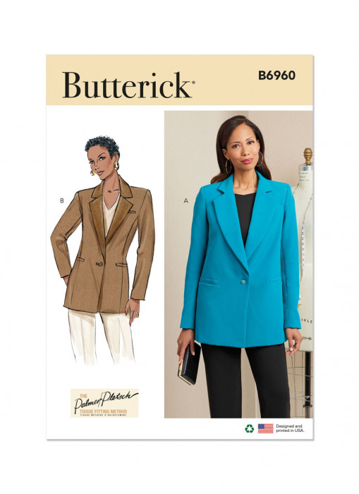 B6960 Butterick Schnittmuster Designer-Blazer