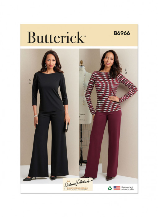 B6966 Butterick Schnittmuster Designer Shirt Hose