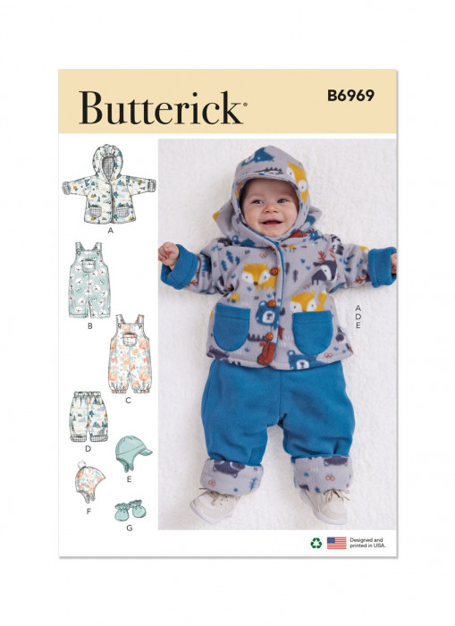 B6969 Butterick Schnittmuster Baby-Winterausstattung