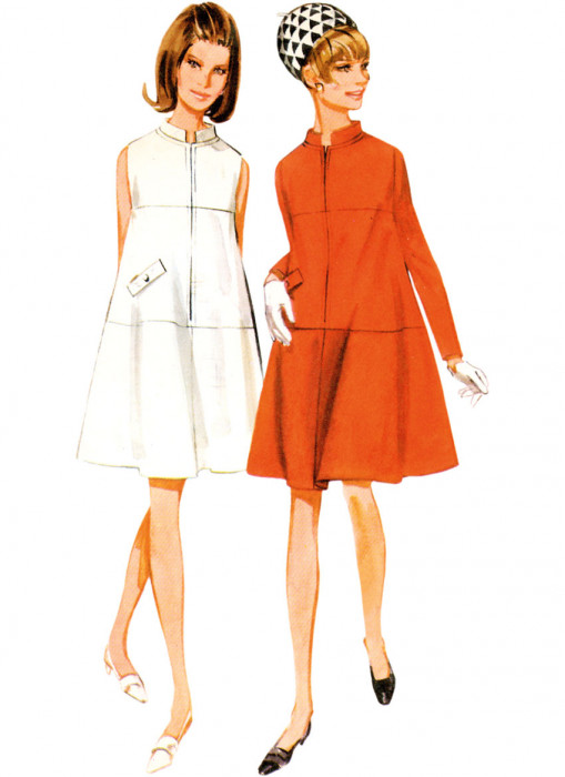 B6991 Butterick Schnittmuster 60er Jahre Vintagekleid