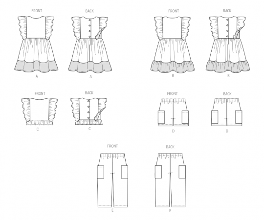 B7004 Butterick Schnittmuster Kinder-Kombination