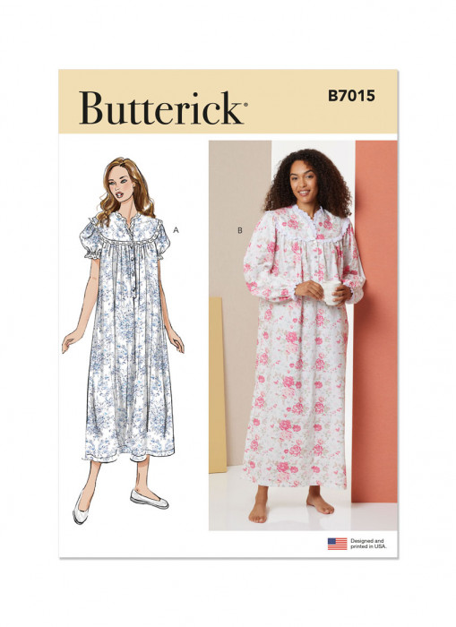 B7015 Butterick Schnittmuster Nachthemd