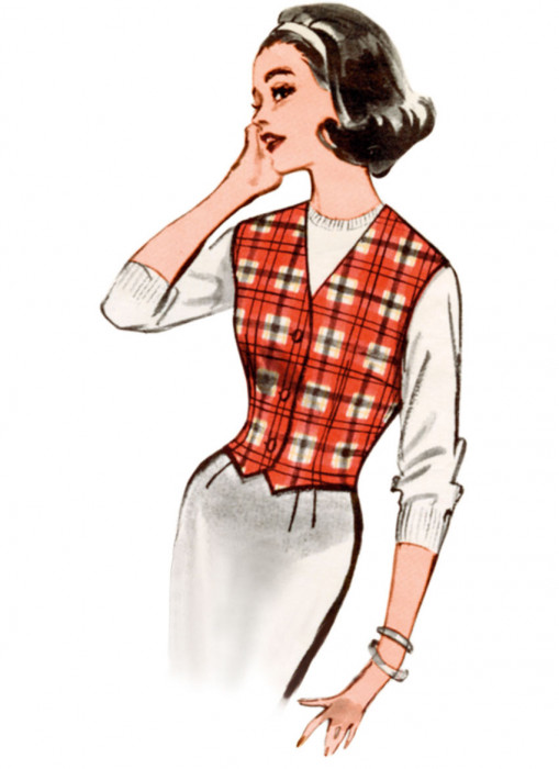 B7018 Butterick Schnittmuster Retro-Westen 60er-Jahre