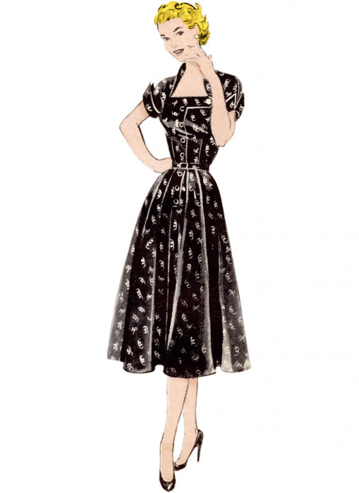 B7019 Butterick Retro Schnittmuster 50er-Jahre Kleid