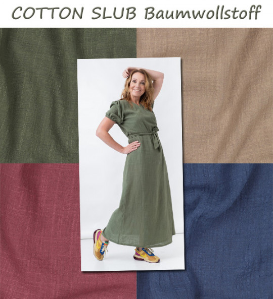 50cm Baumwollstoff Cotton Slub washed sand