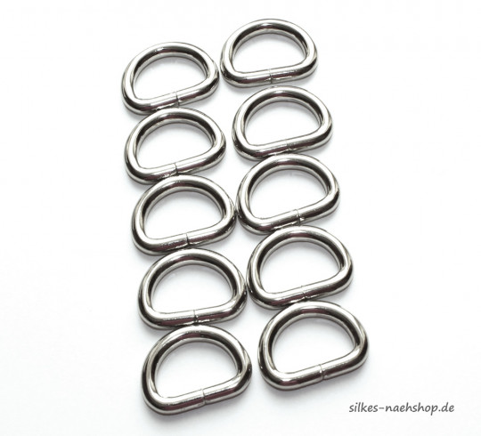 D-Ring 20mm silber 10er-Pack