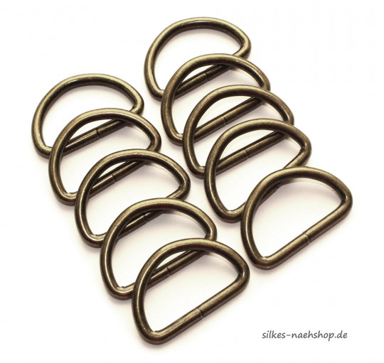 D-Ring 25mm altmessing 10er-Pack