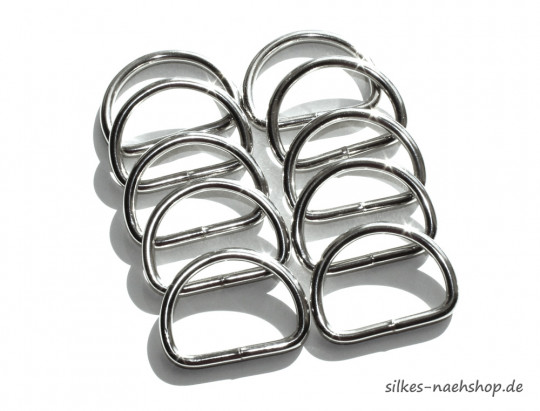 D-Ring 25mm silber 10er-Pack