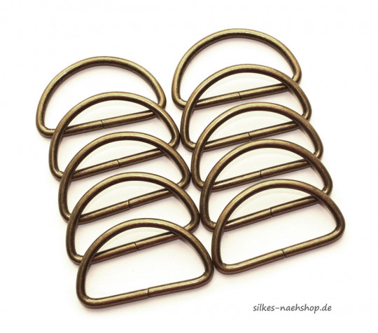 D-Ring 30mm altmessing 10er-Pack