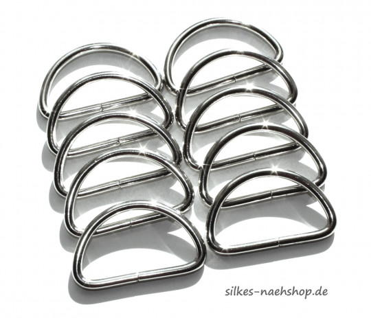 D-Ring 30mm silber 10er-Pack