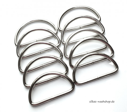 D-Ring 40mm silber 10er-Pack