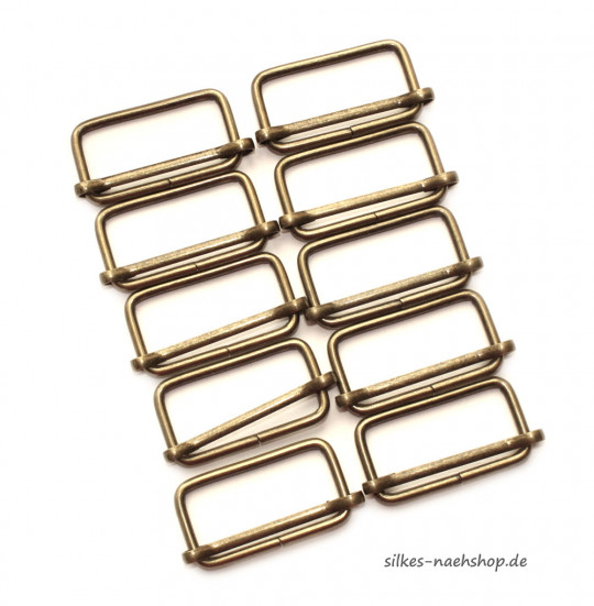 Gurtversteller für Taschen altmessing 30mm 10er-Pack