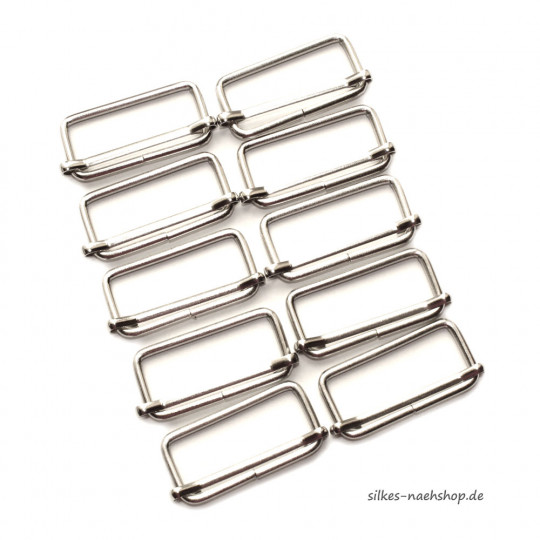 Gurtversteller für Taschen silber 30mm 10er-Pack