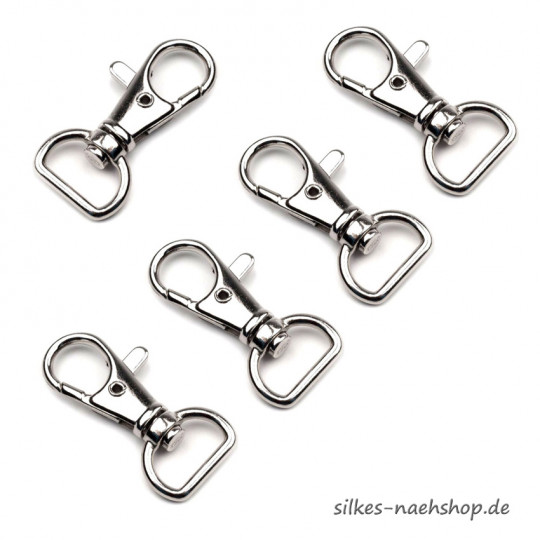 Karabiner silberfarben 12mm im 5er-Pack