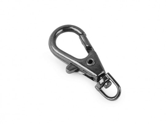 Mini-Karabiner mit Rundoese 4mm schwarz im 5er-Pack