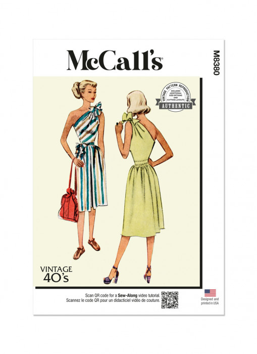 M8380 McCalls Schnittmuster Vintage Kleid 40er Jahre