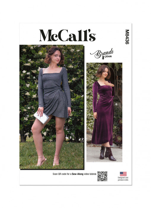 M8436 McCalls Schnittmuster Designer Jerseykleid