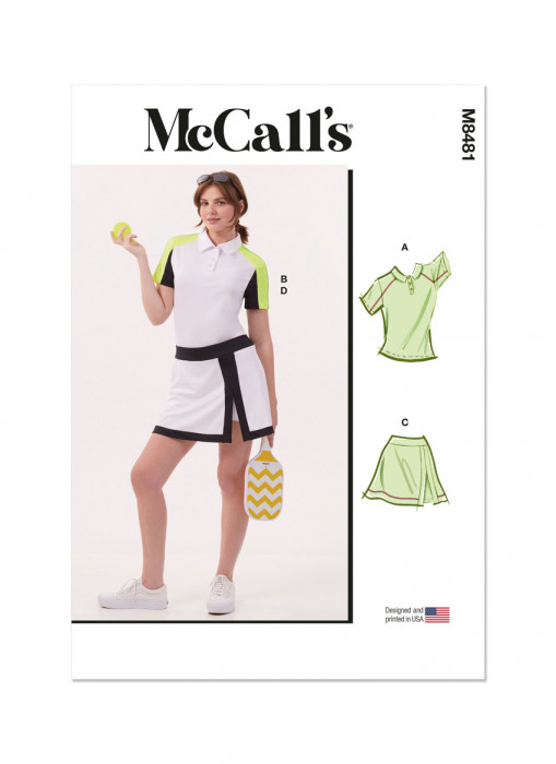 M8481 McCalls Schnittmuster Tennis-Outfit