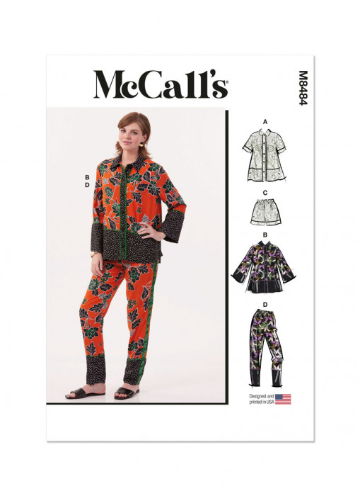 M8484 McCalls Schnittmuster Pyjama Shorty