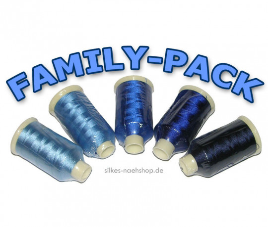 MARATHON Stickgarn Set Rayon FAMILY-PACK blau