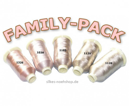 Maschinenstickgarn Set RAYON FAMILY-PACK haut