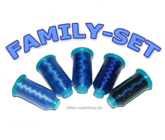 MARATHON Maschinenstickgarn Poly FAMILY-SET blau