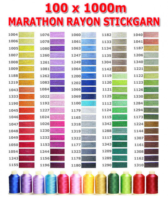 100x 1000m MARATHON STICKGARN RAYON