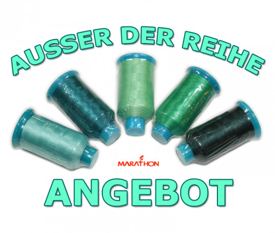 MARATHON Maschinenstickgarn Set Nr.2 Petrol-Mint-Green