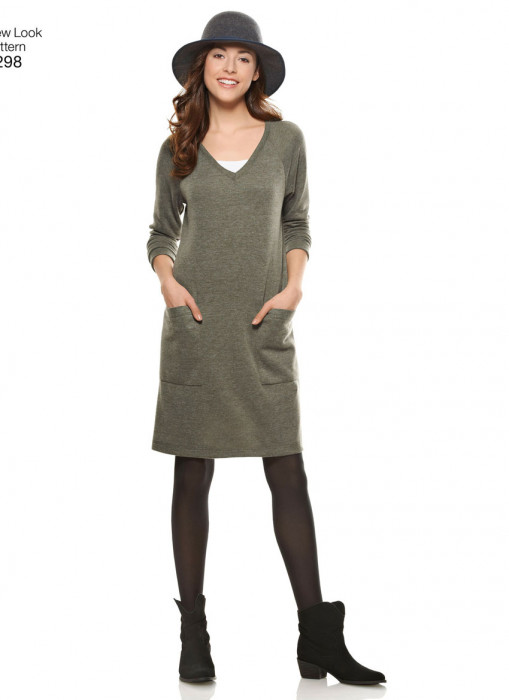 N6298 NewLook Schnittmuster Jerseykleid 36-48 EASY!