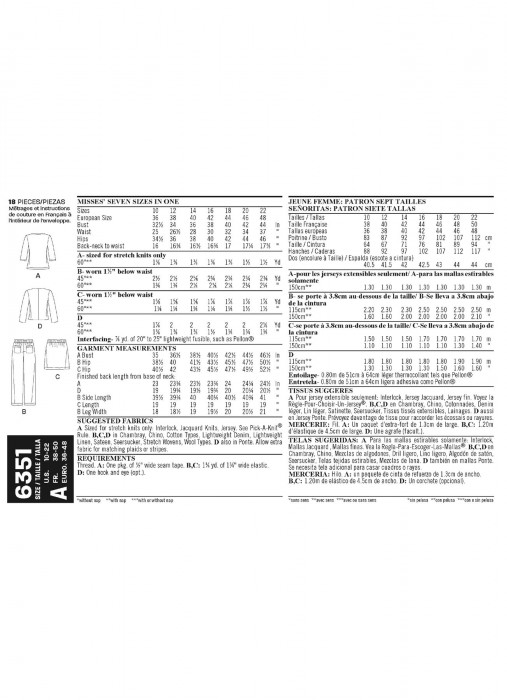 N6351 NewLook Schnittmuster Kombination 36-48