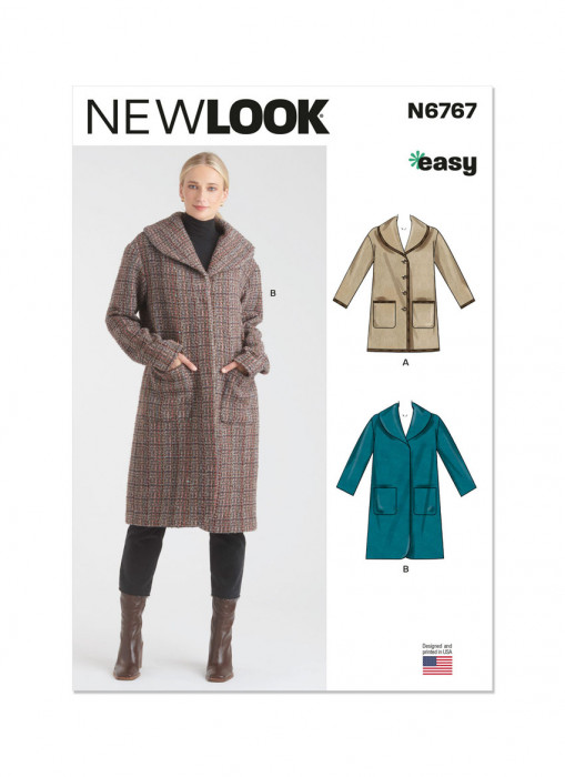 N6767 NewLook Schnittmuster Mantel XS-XL EASY