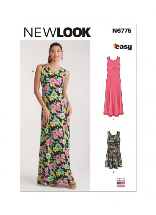 N6775 NewLook Schnittmuster Jerseykleid XXS-XXL EASY!