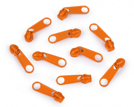 Zipper für Reißverschlüsse 3mm orange 10er-Pack