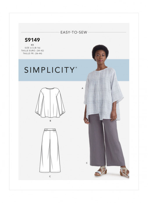 S9149 Simplicity Schnittmuster Blusenshirt Hose EASY!