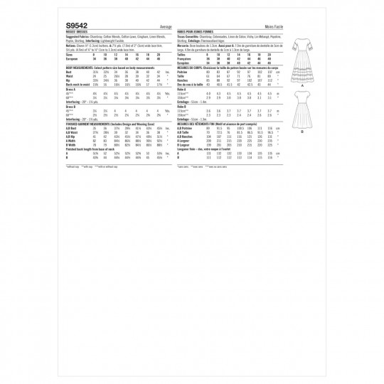 9542 Simplicity Schnittmuster Kleider mit Karree-Ausschnitt