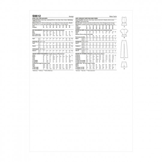 9612 Simplicity Schnittmuster Kombination