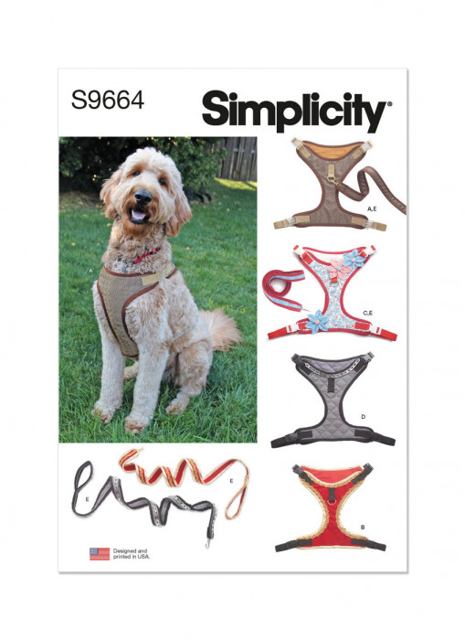 S9664 Simplicity Schnittmuster Hundegeschirr Hundeleine