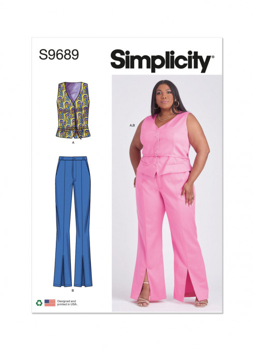 9689 Simplicity Schnittmuster Weste Hose